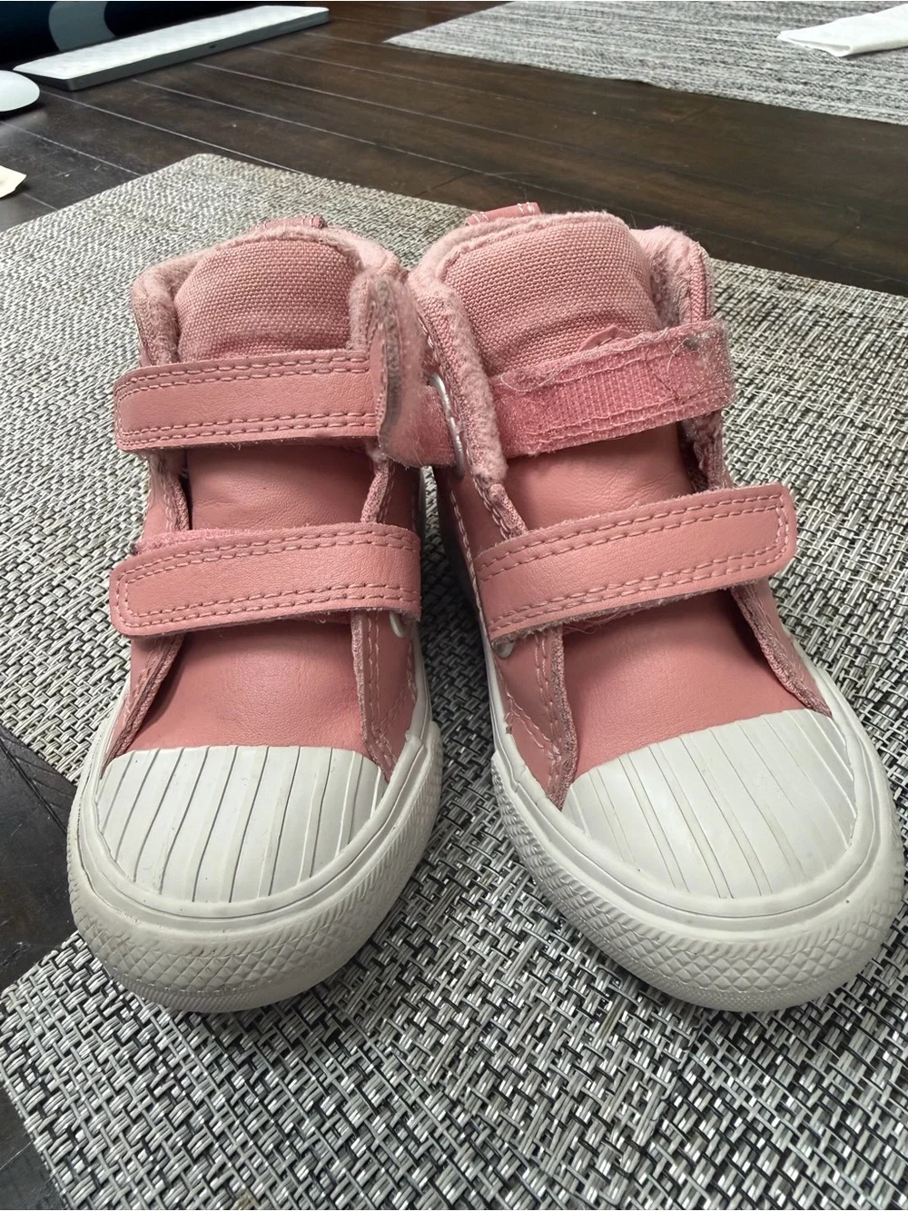 Converse Kids Pink Velcro Rain & Snow Boots